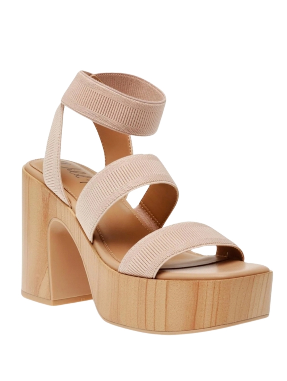 NIB Wild Pair Scarlitt Faux Leather Pumps Nude Platform Size 9.5 Trendy